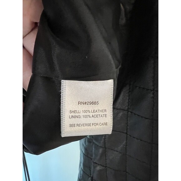 Pendleton black quilted leather lined buttoned long sleeve jacket Small Petite - Picture 4 of 5